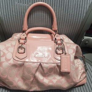 COACH Ashley signature satin large satchel